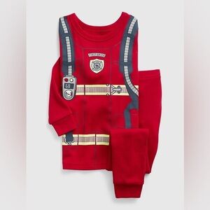 GAP Kids Fire Fighter Theme Print Pajama Set Sz 2T